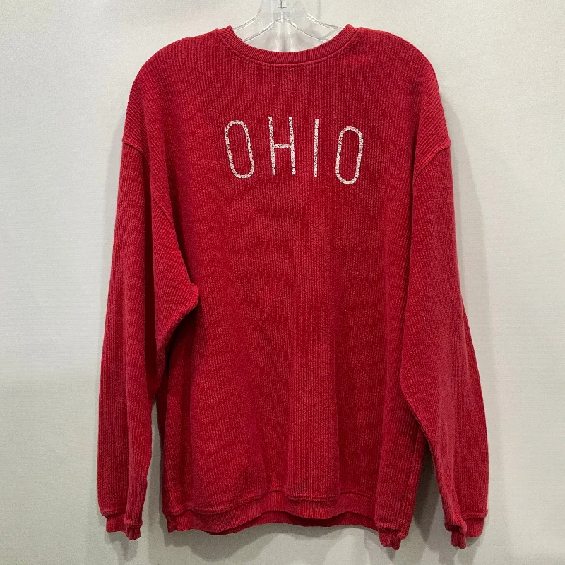 Top Long Sleeve By summit sportswear  In Red, Size: L