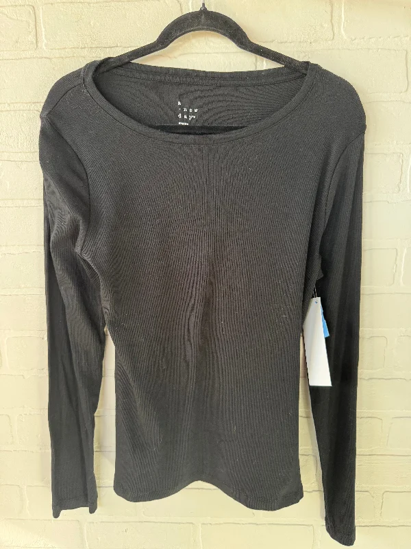 Top Long Sleeve Basic By A New Day In Black, Size: M