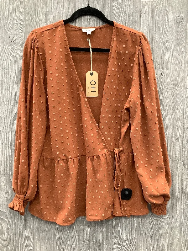 Top Long Sleeve By Clothes Mentor In Orange, Size: M