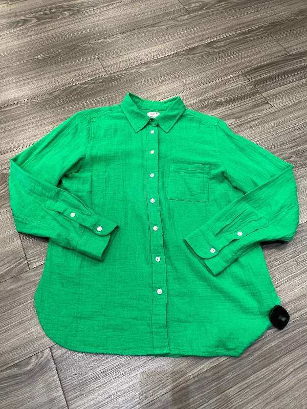 Top Long Sleeve By J. Crew In Green, Size: M