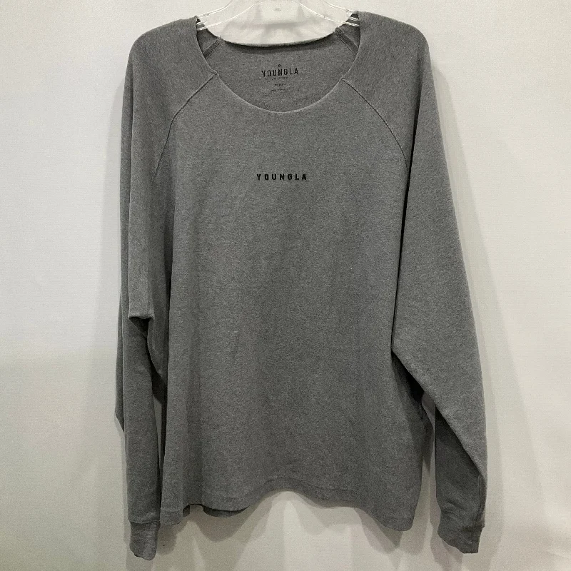 Top Long Sleeve By Young LA In Grey, Size: 2x