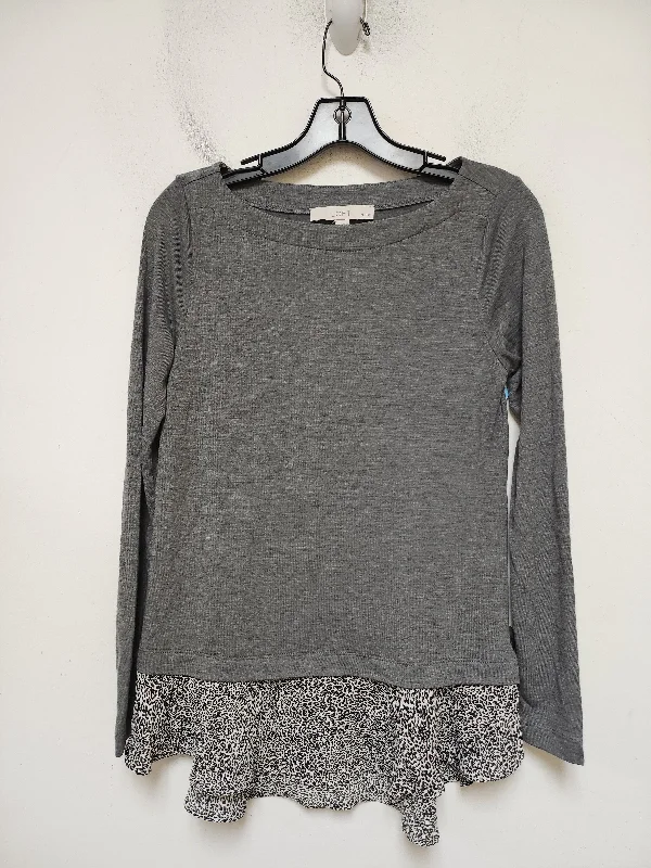 Top Long Sleeve By Loft In Grey, Size: Xsp