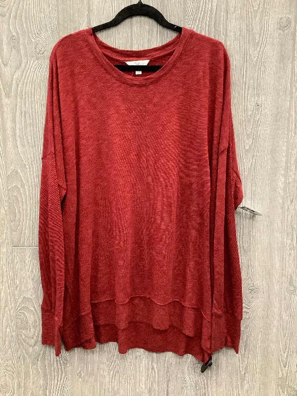 Top Long Sleeve By Time And Tru In Red, Size: Xl