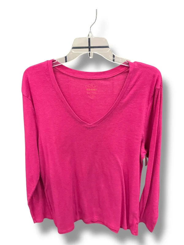 Top Long Sleeve Basic By Old Navy In Pink, Size: 2x