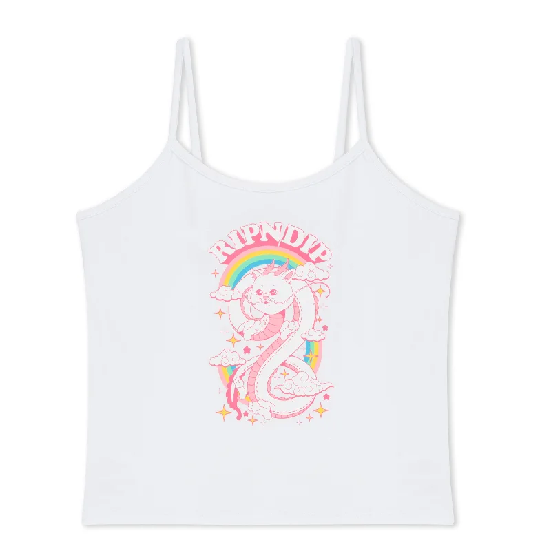 Fantasy Nerm Cropped Cami Tank Top (White)