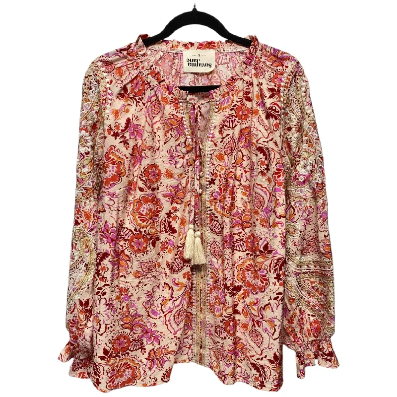 Top Long Sleeve By Savanna Jane In Pink & Red, Size: S