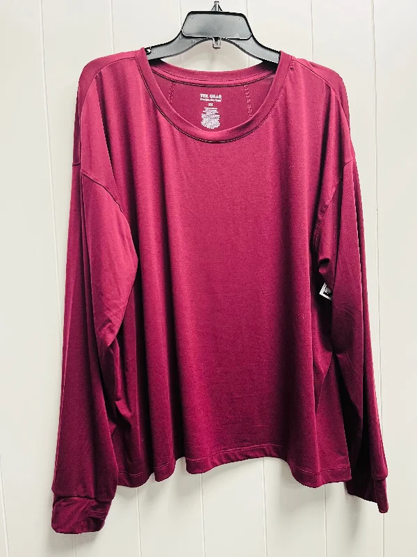 Top Long Sleeve Basic By Tek Gear In Red, Size: 2x