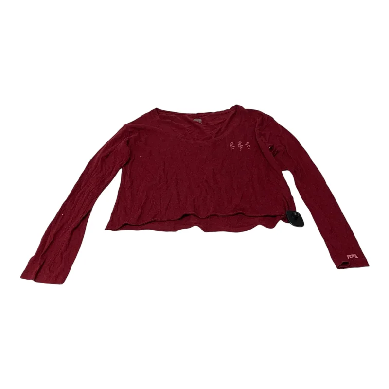 Top Long Sleeve By Pink In Red, Size: Xs