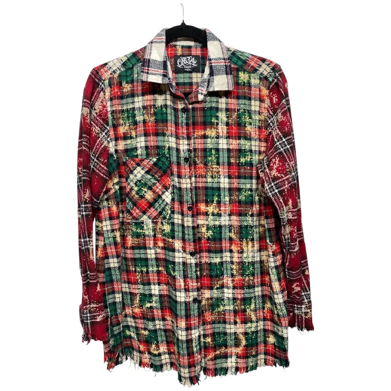 Top Long Sleeve By Clothes Mentor In Plaid Pattern, Size: S