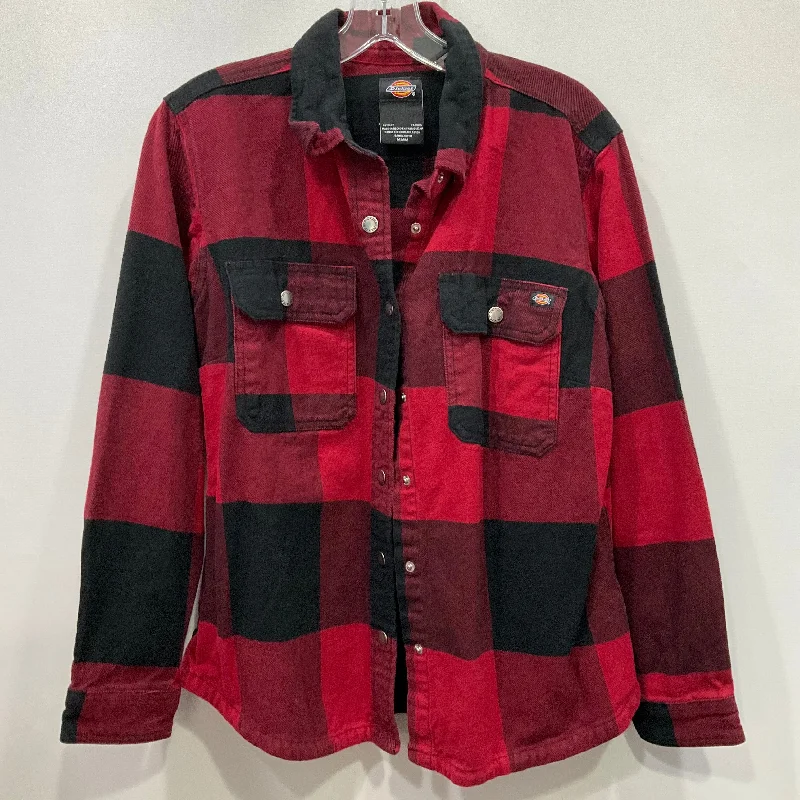 Top Long Sleeve By dickies In Black & Red, Size: 0