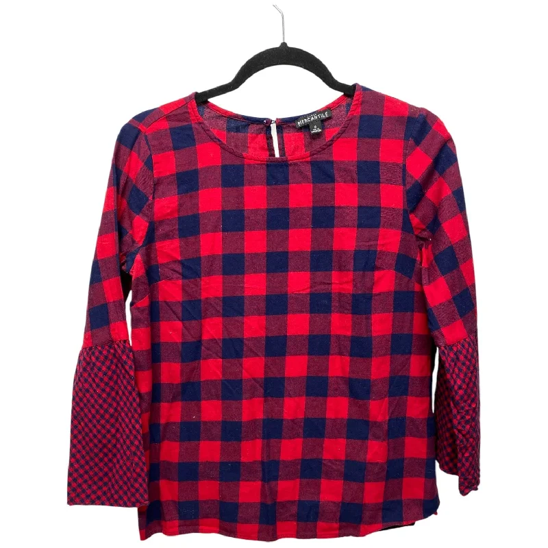 Top Long Sleeve By J. Crew In Blue & Red, Size: 6