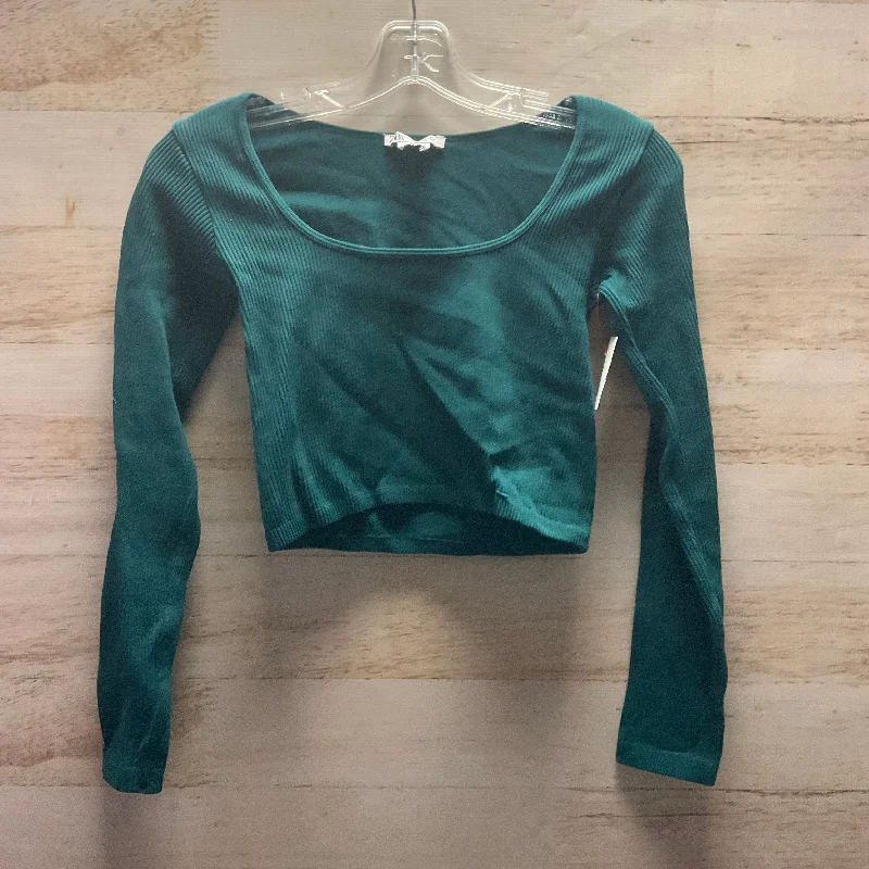 Top Long Sleeve By Zara In Green, Size: L