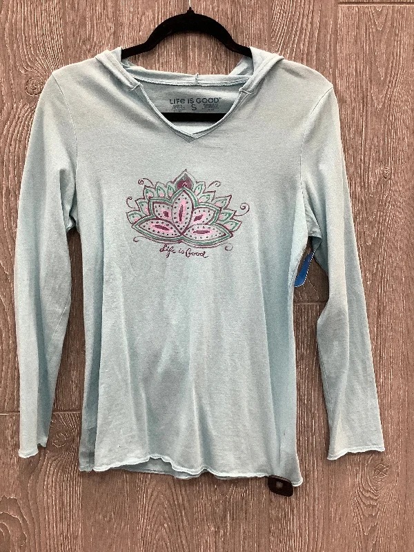 Top Long Sleeve By Life Is Good In Blue, Size: S