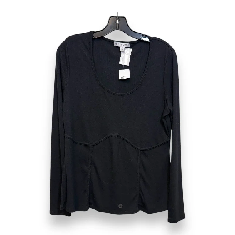 Top Long Sleeve By Clothes Mentor In Black, Size: 1x