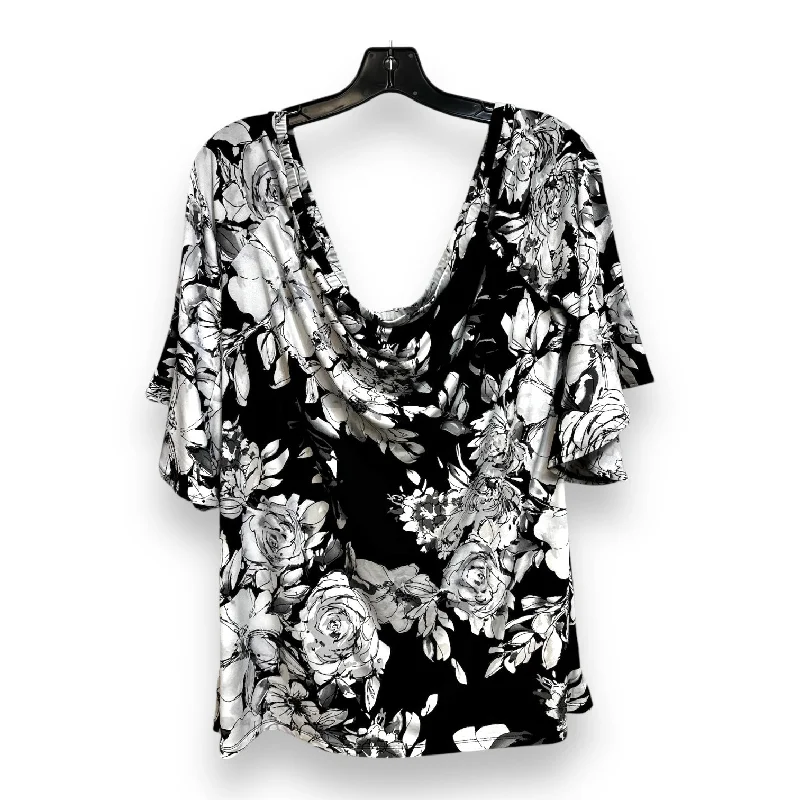 Top 3/4 Sleeve By Clothes Mentor In Black White, Size: Xl