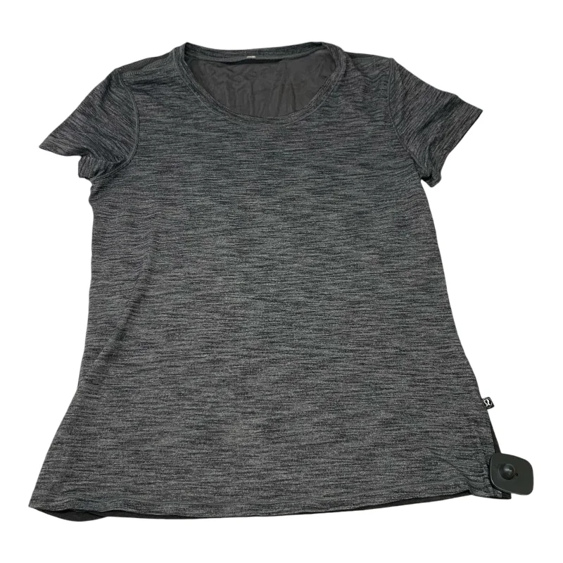 Athletic Top Short Sleeve By Lululemon In Grey, Size: S