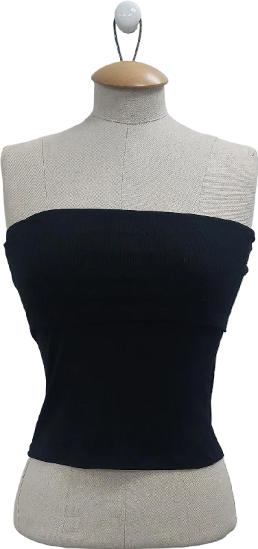 Exercere Black Ribbed Tube Top UK S