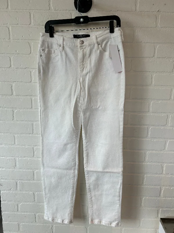 Jeans Boyfriend By Liverpool In White Denim, Size: 4