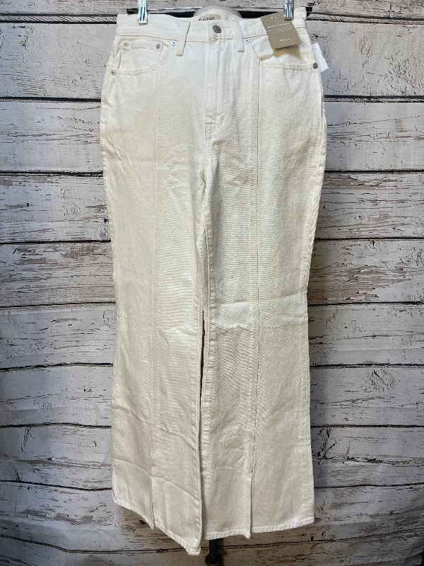 Jeans Flared By Madewell In White Denim, Size: 4