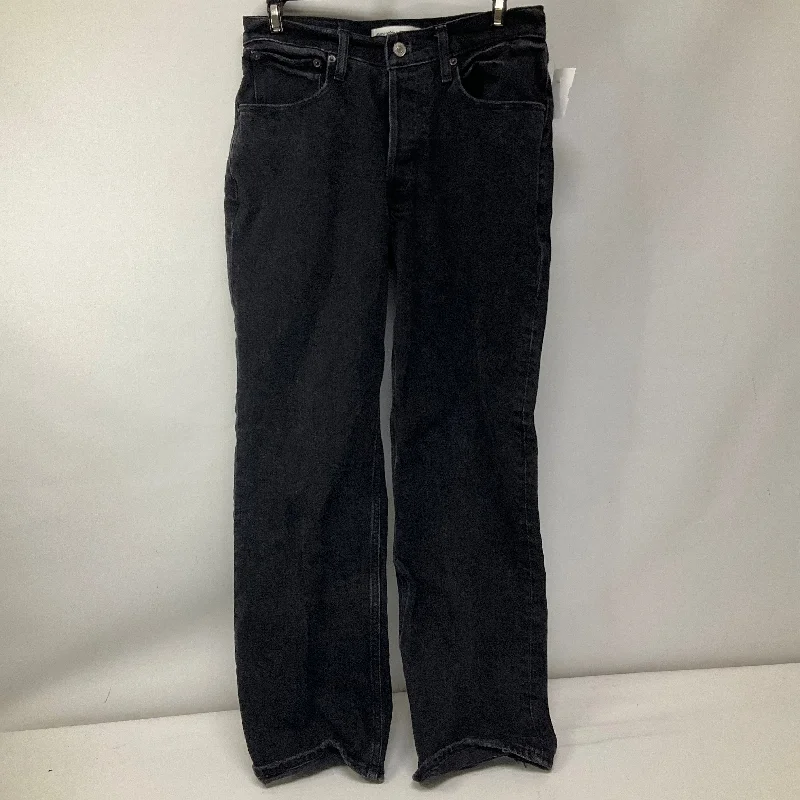 Jeans Straight By Abercrombie And Fitch In Black Denim, Size: 2