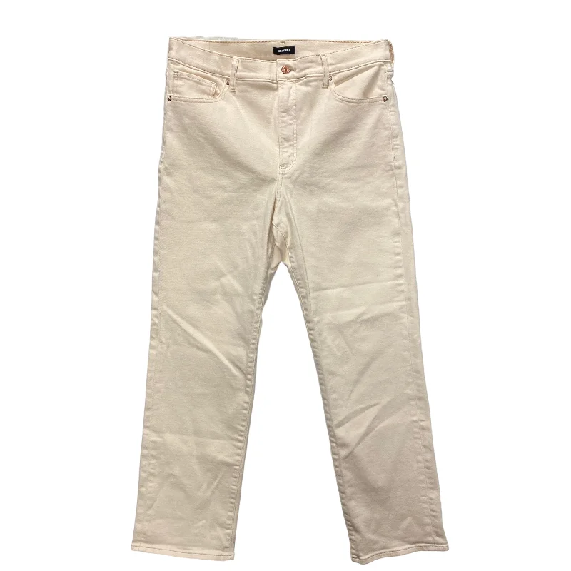 Jeans Straight By Express In Cream, Size: 14