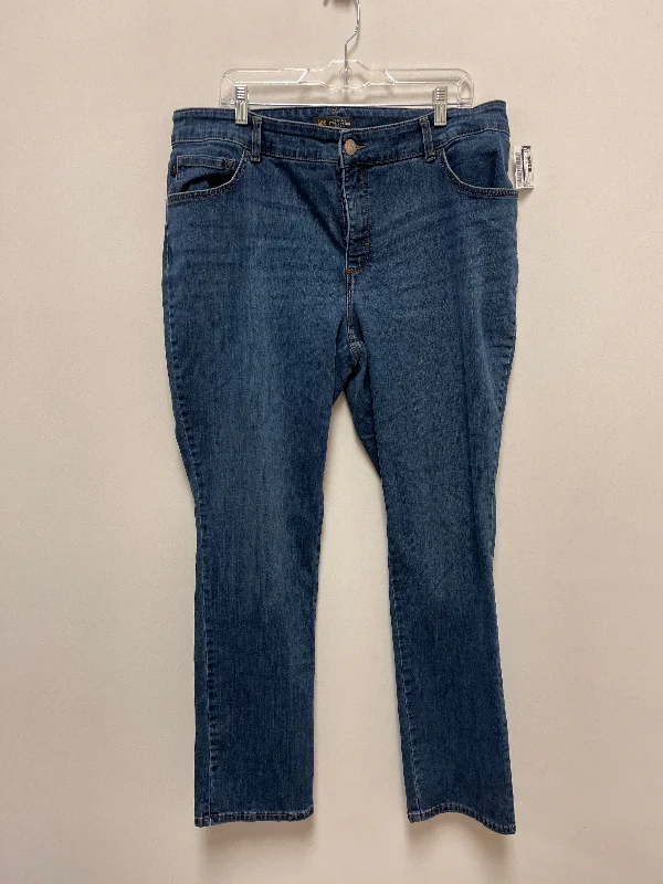 Jeans Straight By Lee In Blue Denim, Size: 18