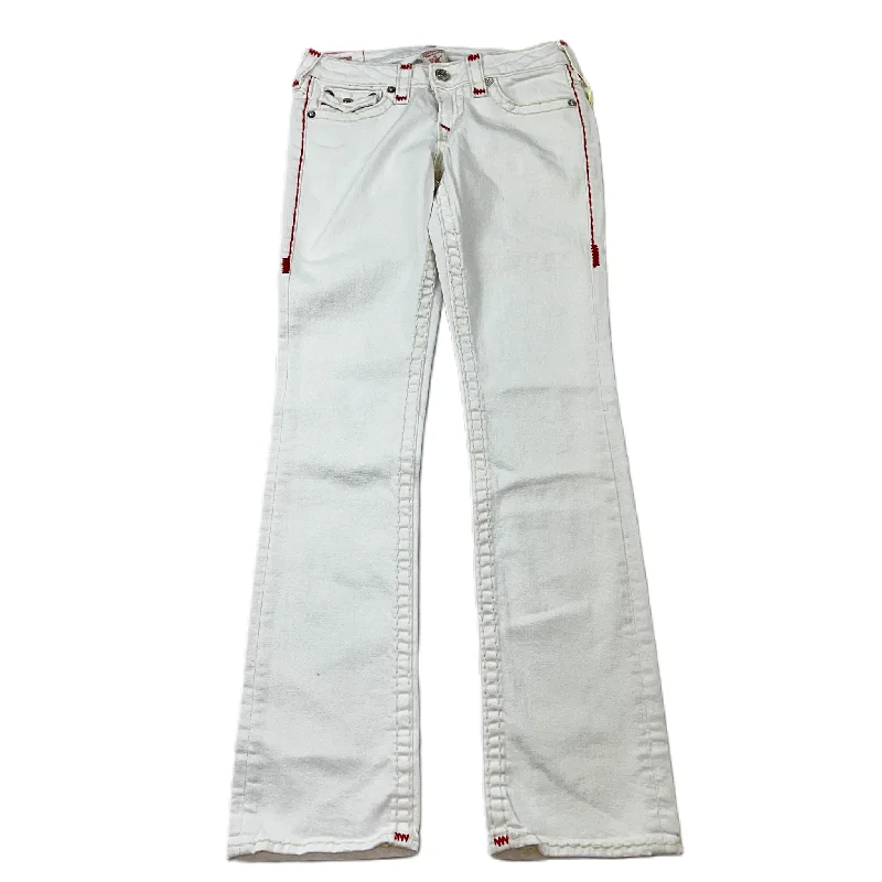 Jeans Straight By True Religion In Red & White, Size: 6