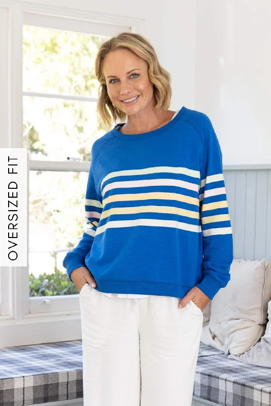 Jovie The Label Forever Sweater Cobalt/Multi Stripes