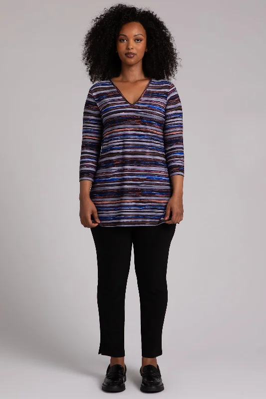 Nu Ideal V-Neck Tunic | Elemental Stripes