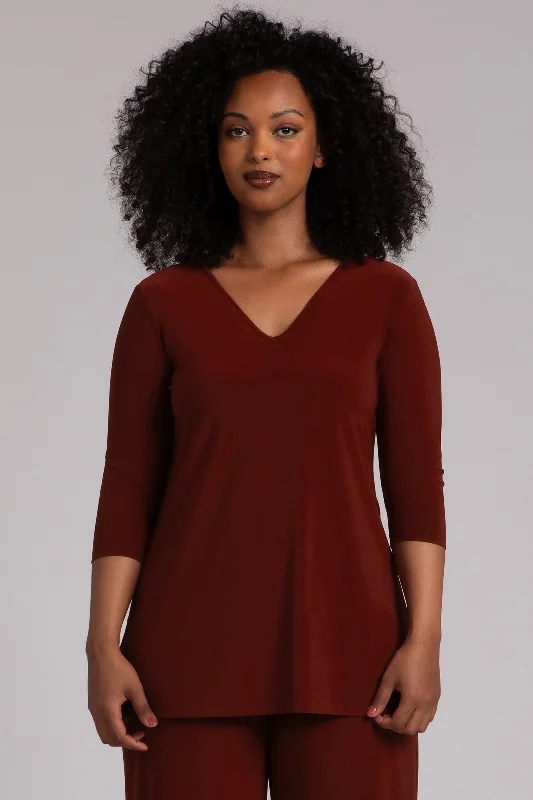 Nu Ideal V-Neck Tunic | Rust