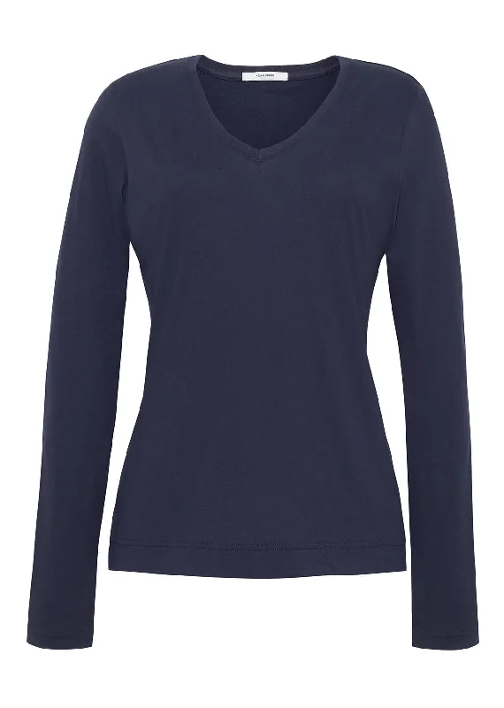 long sleeve v-neck t-shirt in pima cotton