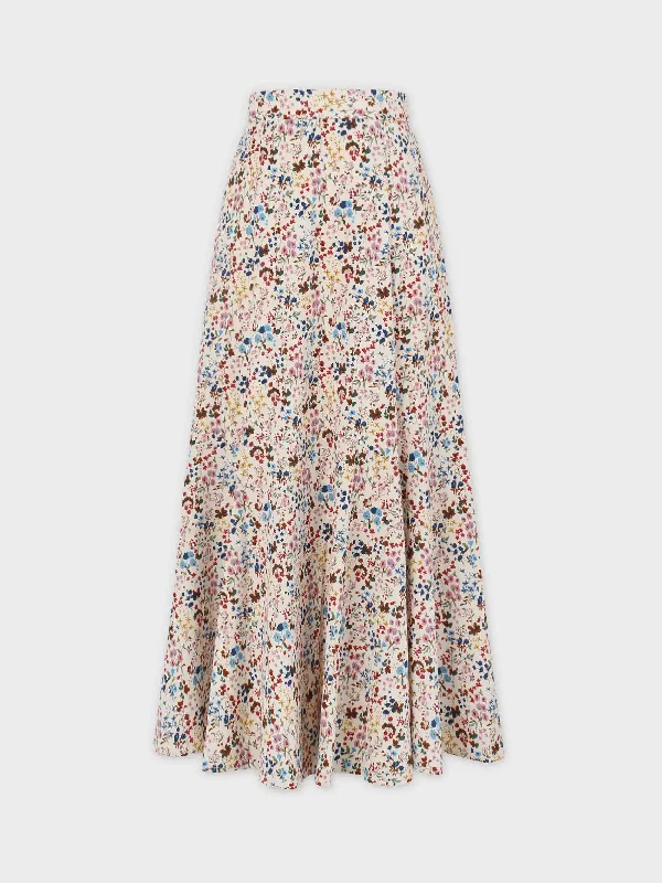 Printed Trumpet Skirt-Floral