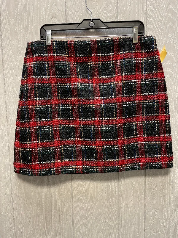 Skirt Mini & Short By Loft In Plaid Pattern, Size: 12