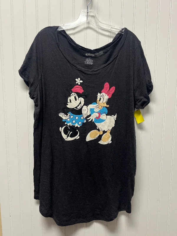 Top Short Sleeve Basic By Disney Store In Grey, Size: 1x