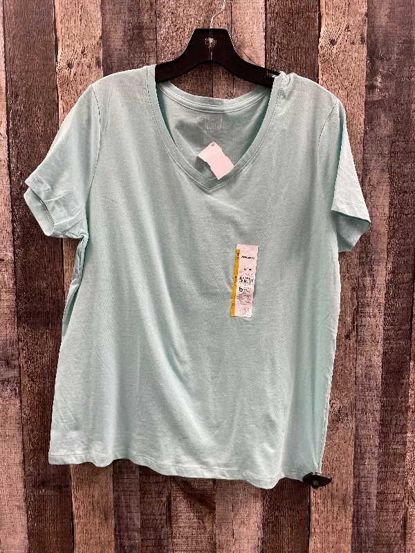 Top Short Sleeve By Time And Tru In Green, Size: L