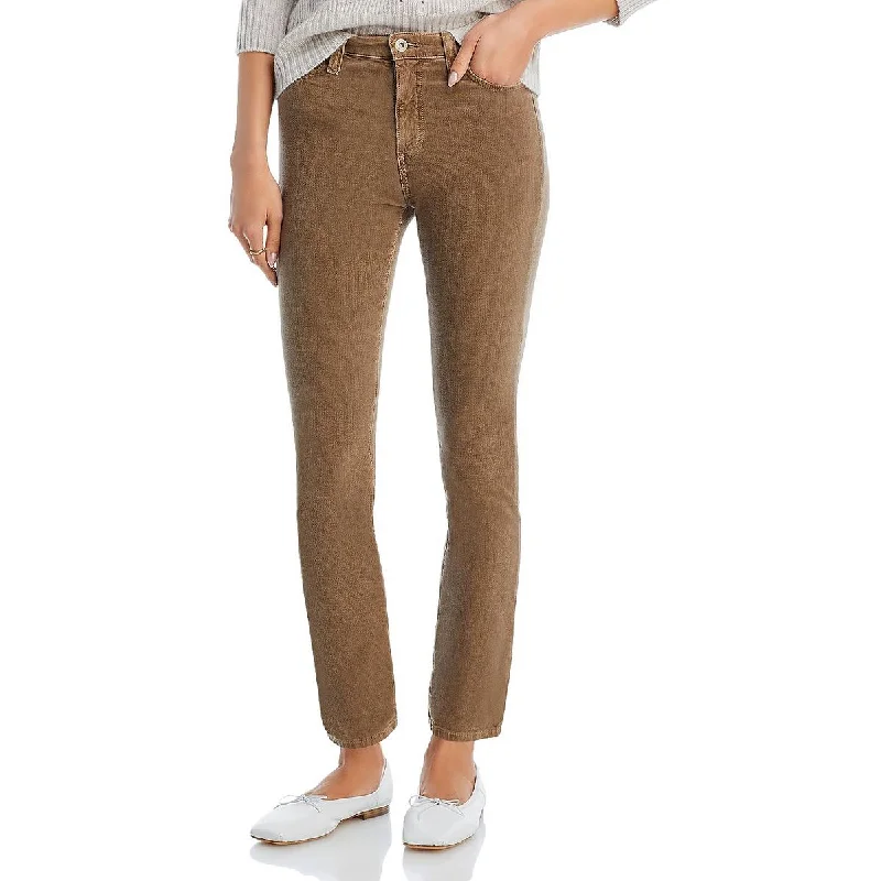 Mari Womens Corduroy High Rise Straight Leg Pants