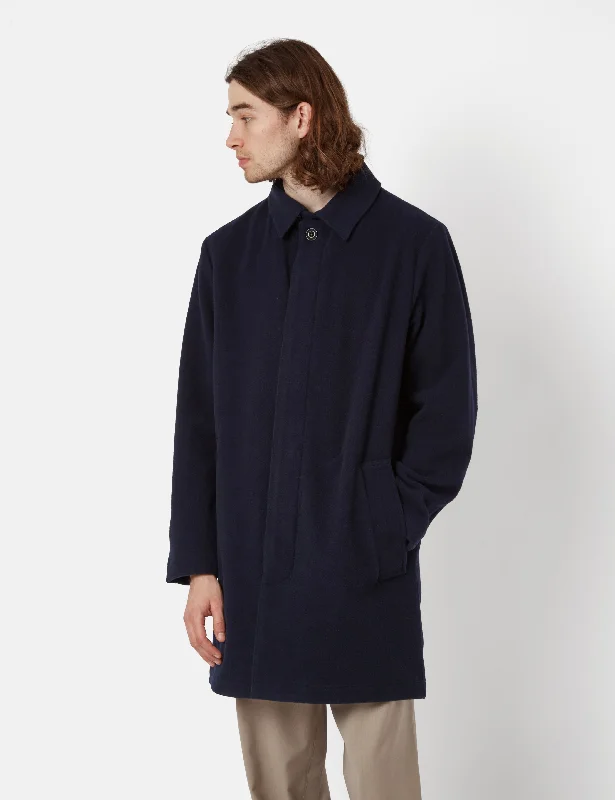 Bhode Wool Mac - Navy Blue