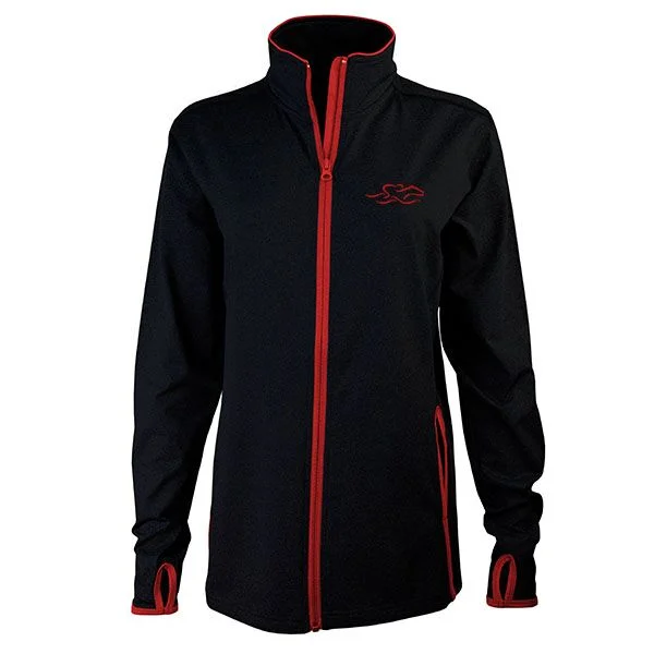 Flatter and Trim Full Zip Jacket - Black with Red