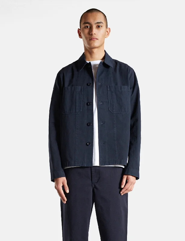 Norse Projects Tyge Overshirt (Broken Twill) - Dark Navy Blue