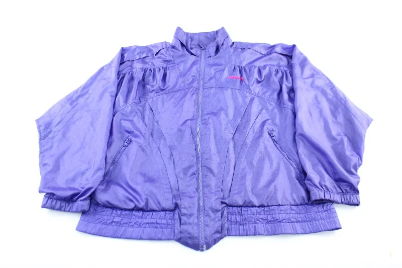 Women's 80's Adidas Embroidered Logo Purple Zip Up Jacket