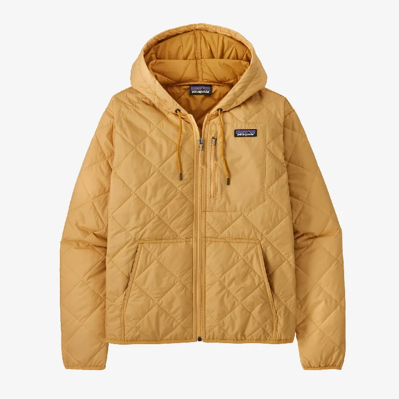 Women's Diamond Quilted Bomber Hoody- Beeswax Tan