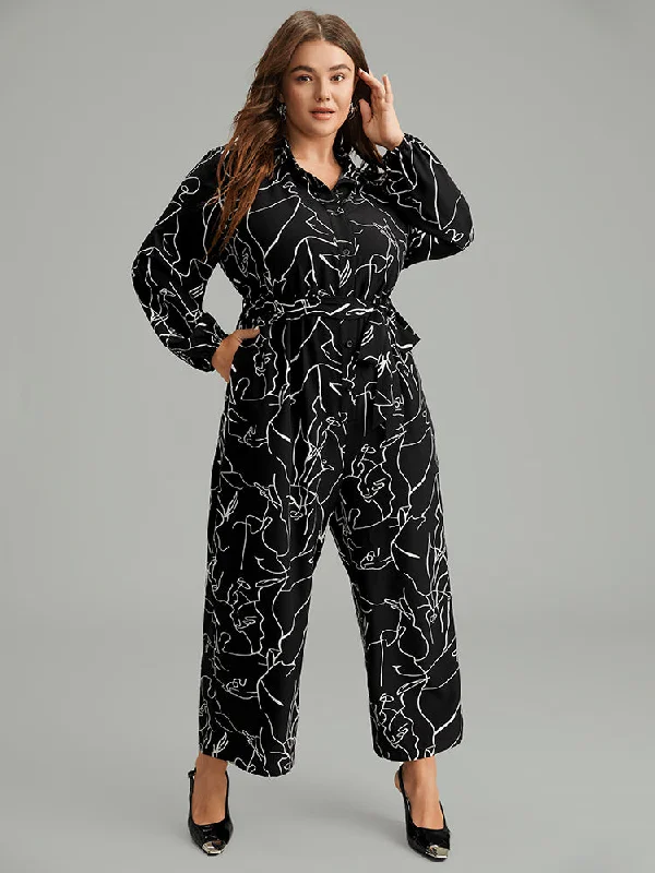 Halloween Art & Design Belted Pocket Jumpsuit