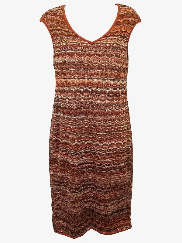 Andrea Yasmine Earthy Pumpkin Summer Midi Dress Size 12