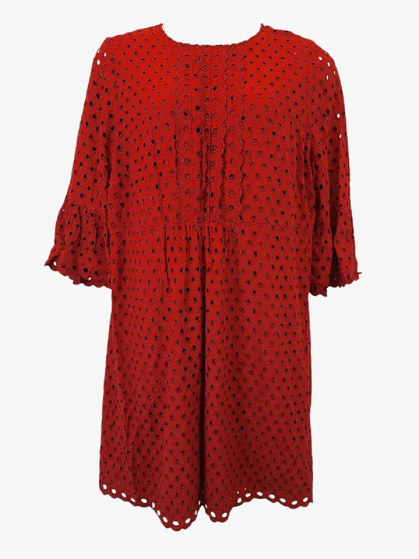 Boden Boho Embroidered Eyelet Midi Dress Size 20