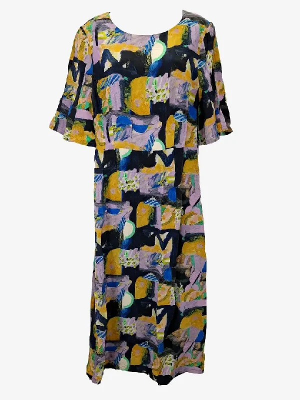 Gorman Funky Painted Silk Midi Dress Size 12