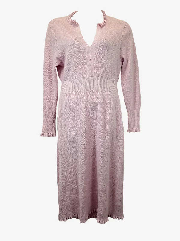 Iris & Wool Soft  Pastel Ruffle Midi Dress Size L