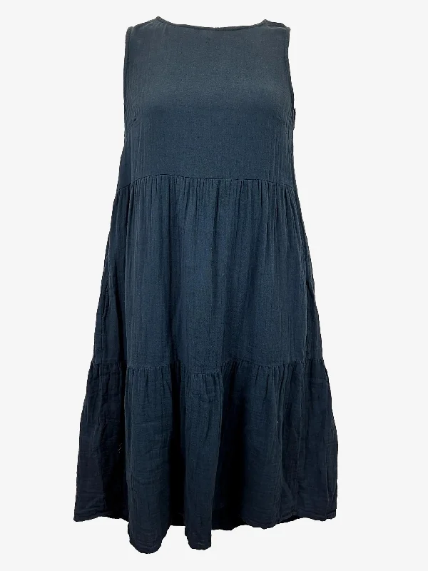 Karma East Timeless Cheesecloth Tiered Midi Dress Size M