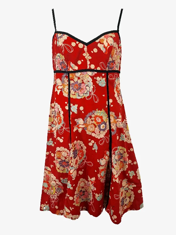 Maiocchi Spaghetti Strap Floral Midi Dress Size 14