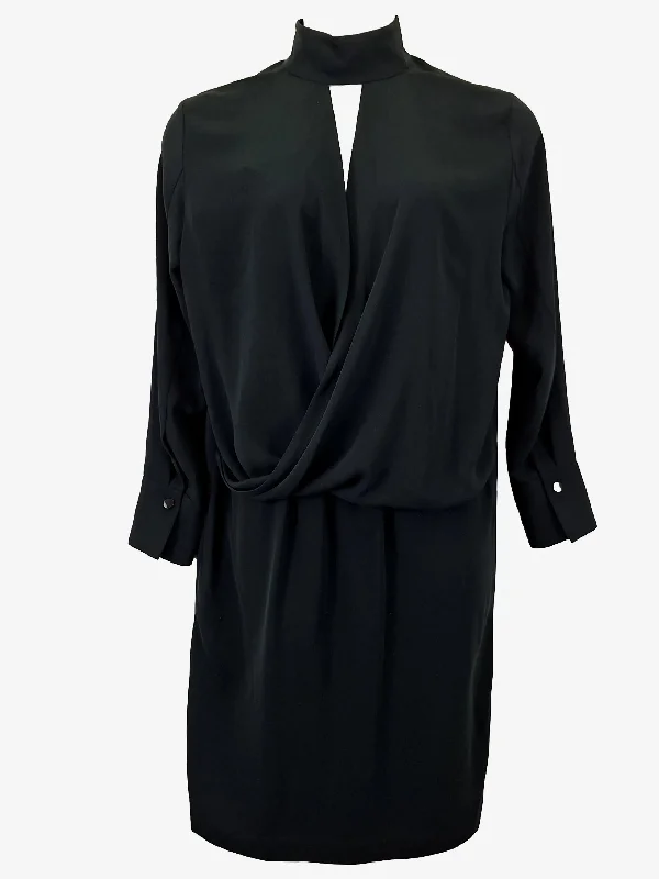 Malene Birger Elegant Draped High Neck Midi Dress Size L