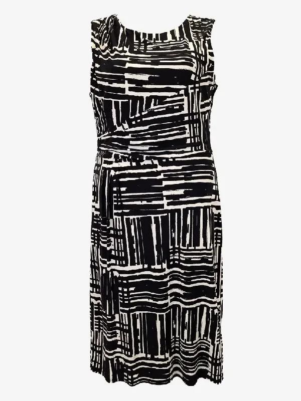 Phase Eight Abstract Print Sheath Midi Dress Size 14